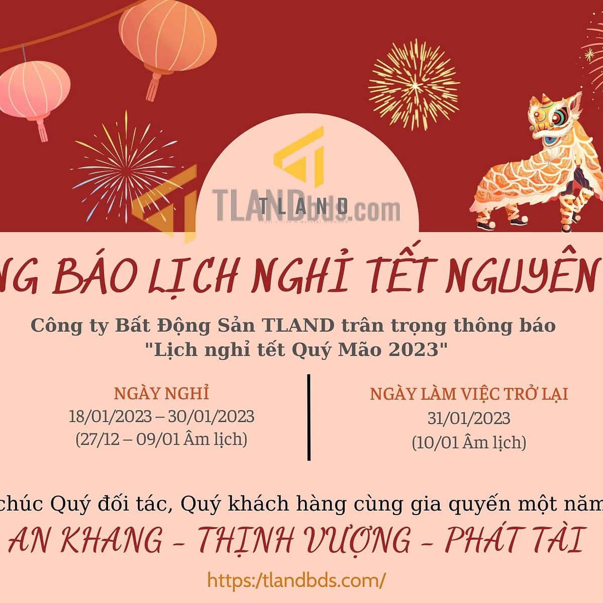 Read more about the article THÔNG BÁO: LỊCH NGHỈ TẾT NGUYÊN ĐÁN QUÝ MÃO 2023